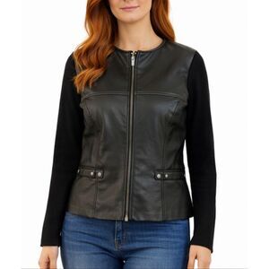 Escapade 100% leather knit moto style jacket small